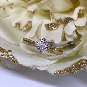 Genuine 10K Yellow Gold Ladies Promise Ring